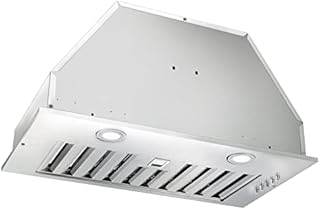 Range Hood Insert 20 Inch, 600 CFM Built-in Kitchen Hood, Ducted/Ductless Convertible Vent Hood with Stainless Steel Baffle filters, Changeable LED Lights, 3 Speed Exhaust Fan, Push Button Control