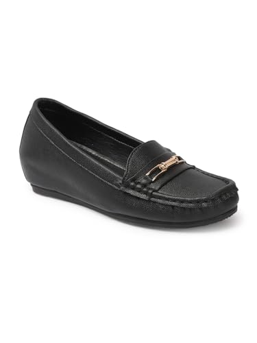 Image of Carlton London Women Comfortable and Stylish Flat Square Toe Slip On Fashion Loafer Shoes for Daily,Office, Casual and Formal Use