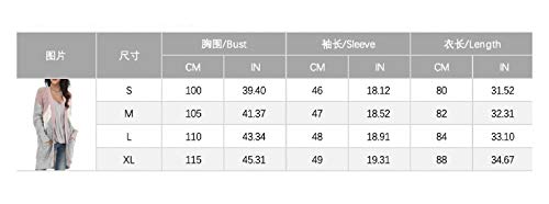 Doufine Cardigã feminino de tricô com comprimento médio, outono e inverno, Cinza escuro, XL
