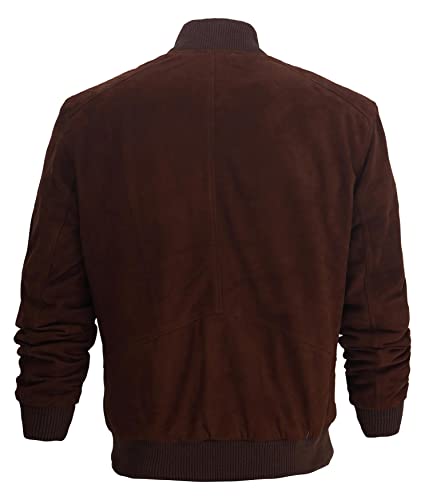 Image of fjackets Real Suede Leather Bomber Jackets For Men - Baseball Leather Jacket Men Disc | [1108786] Adamsville 2XL