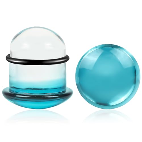 WINSENET Glass Ear Gauges Stretching Kit 22mm Plugs for Ears Gauges with Rubber Rings Single Flare Glass Ear Stretching Kit Ear Expander Body Piercing Jewelry for Women Men