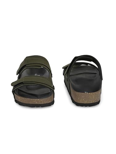 Image of EL PASO Men's Leather Cushioned Cork Sole Sandal Slippers (Size 6 to 12)