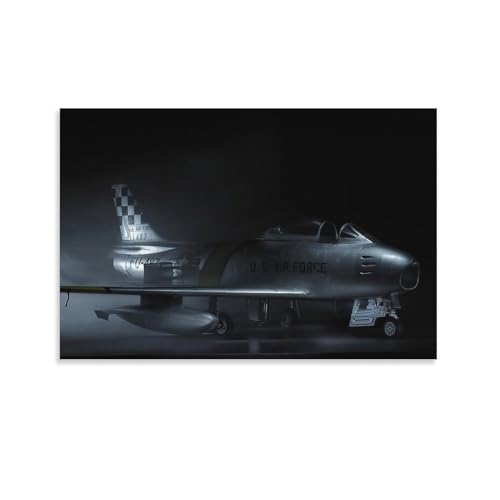 Affiche toile avion F-86 Sabre et RF-86 pour décoration de chambre en taille grande 60x90 cm