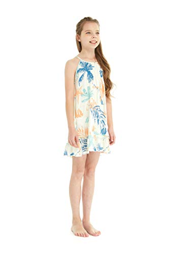 Girl Hawaiian Round Neck Dress in Sunset3