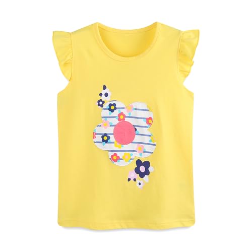 Image of Girls Shorts Set Outfits for Toddler Girls T-shirts Clothing Sets Kids Summer Graphic Cotton Tops Tees 3-7 Years