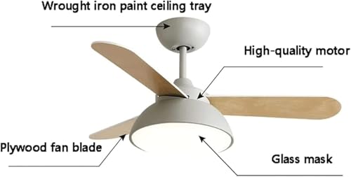 Ventilador de techo de madera para dormitorio moderno con luz regulable 3