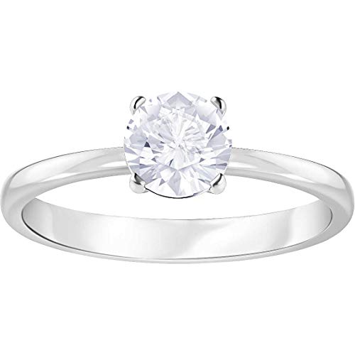 Swarovski Anello Attract, bianco, Placcatura rodio