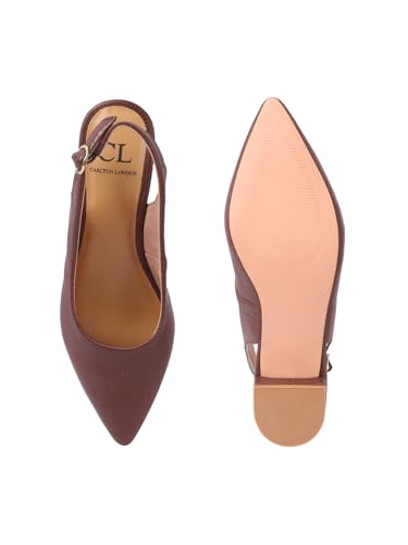 Image of Carlton London Women's Textured Pointed Toe Block Heel Pumps