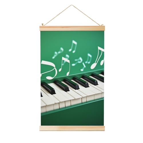 Toile murale touches de piano en bois, le cadeau idéal pour musicien