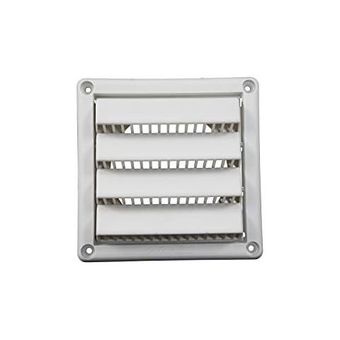 Plastic Wall Vent with Fixed Louvers 4 Inch Pipe White Cover