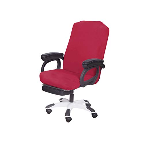 Image of SARAFLORA Red Office Chair Covers Stretch Washable Computer Chair Slipcovers for Universal Rotating Boss Chair Large Size