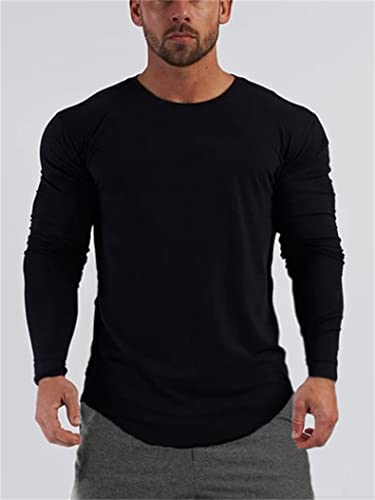 Andongnywell Men's Muscle Fitted T Shirt Gym Workout Athletic Long Sleeves Tee Cotton is Soft, Comfortable and Elastic4