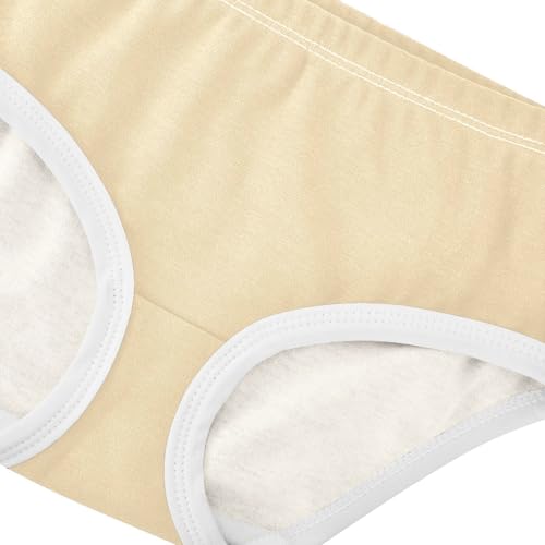 Joisal Pale Yellow Beige Girl Panties Cute Girls Underwear Toddlers Cotton Artistic Briefs Girls Undies 2t4