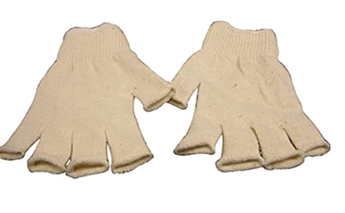 Radnor Ladies Natural 7 Cut Standard Weight Polyester/Cotton Fingerless String Gloves With Knit Wrist