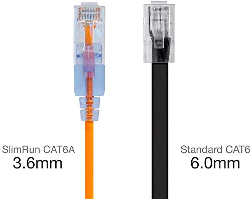 Monoprice - 116322 Slimrun Cat6A Ethernet Patch Cable - Snagless Rj45 Utp Pure Bare Copper Wire 10G 30Awg 3Ft Yellow 10-Pack #TOP2