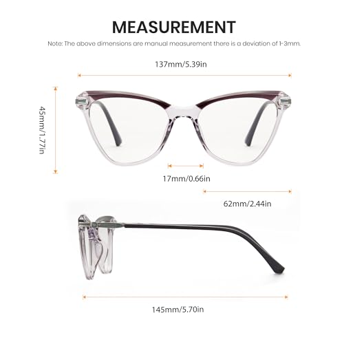 Image of Cyxus Cat Eye Blue Light Blocking Glasses for Women Men Tr90 Frame Anti Eye Strain UV400 Protection Computer Glasses 8189