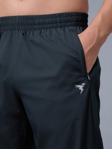 Image of TECHNOSPORT Men's Solid Slim Fit Sports Track Pants with TS LYTRA | Quick-Dry, Moisture-Wicking, UPF 50+ & Odour-Resistant Activewear for Gym, Running & Training