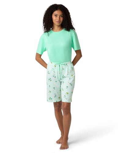 Image of HUE Women's Summer Vacation Pajama Separates, Soft, Whimsical Print Pjs with Tropical Beach Themes, Flip Flops, Cocktails