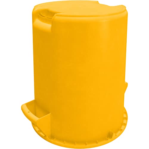 Image of SPARTA Bronco Waste Container Trash Container, Round Trash Bin for Disposal, 10 Gallons, Yellow, (Pack of 6)