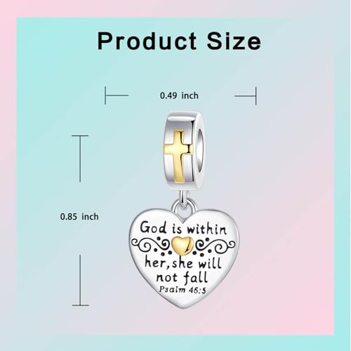 Image of LUXILLA Love You Best Friend Grandma Wife Heart Charm 925 Sterling Silver Charms Fit for Bracelets Necklace Jewelry Gift for Women