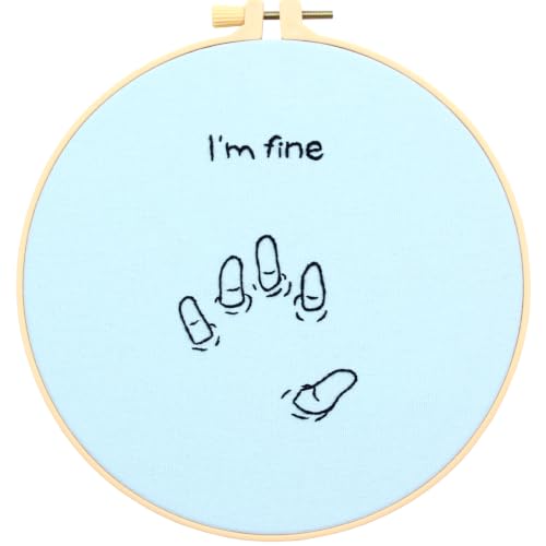 Image of Crafmanoe Easy Hand Embroidery Kits for Adults Beginners, Embroidery Starters Kits, Stamped Cross Stitch Kits Needlepoint Kits for Beginners Adults, Embroidery Hoop, Thread, Fabric and Video Tutorial