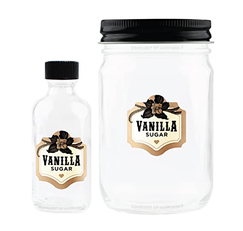 Vanilla Sugar Label For 1 Oz Boston Round Bottles And Larger - Handmade By Conquest Of Happiness | Pack Of 18 #TOP28