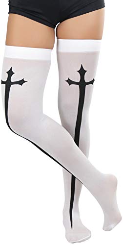 Image of ToBeInStyleWomen's Gothic Cross Opaque Thigh Hi