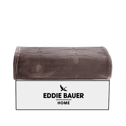 Image of Eddie Bauer - Throw Blanket, Ultra-Soft & Embossed Plush Bedding, Blanket for Couch & Bed (Geese Dark Brown, 50 inch x 70 inch)