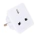 Produktbild UK zu EU Reisen Adapter Schuko Euro Steckdose 3 Pin zu 13 Ampere 2 Pin Stecker Typ G zu Typ C | International Universal European Europe Reisestecker Stromadapter| für Handy Tablet Laptop | 1 x Weiß