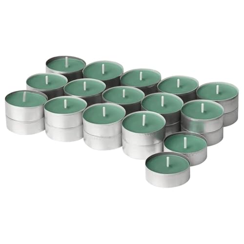 HEDERSAM Mini Scented Candle Tealight Fresh Grass Scent Light Green Candle, Aromatherapy Last 3,5 Hours Burn Time 30 Pieces for IKEA