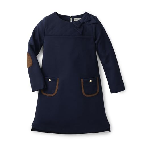 Hope & Henry Girls' Long Sleeve Quilted Ponte Riding Dress