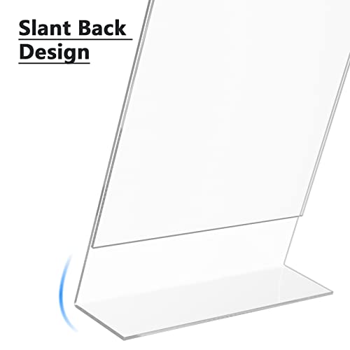 Maxgear Sign Holder 8.5X11 Inches, Acrylic Sign Holder Slant Back Sign Holder Clear Sign Holder Plastic Paper Holder Table Top Sign Holder Plastic Display Stand For Office, Store, 10 Pack #TOP4