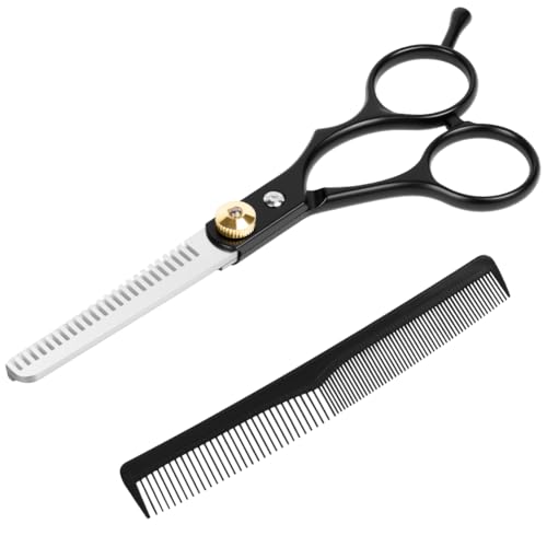 LOPHE Ciseaux à Effiler de Coiffeur,Ciseaux à effiler les Dents en Alliage de Zinc pour Salon de Coiffure avec Peigne de Coiffure,pour Homme et Femme...
