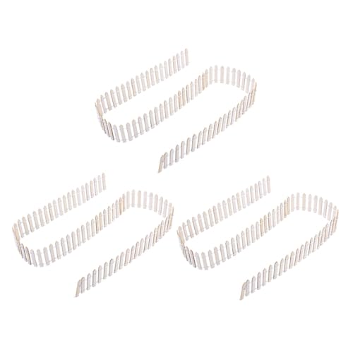 GARIOUANS Miniatur Holz Zaun 3 Stück 1m Lang × 5cm Breit Gartenzaun Deko Zaunzubehör Für Selbstgemacht Mikro Landschaft Terrasse Außenbereich