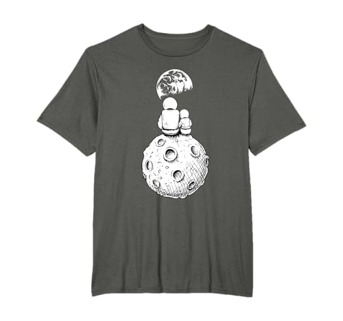 Moon and Astronaut Dad and Baby Space, a juego para papá y bebé Camiseta