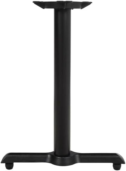 Cast Iron End Column Table Base, Black, 3 Inch Post, 5x22 Inch, Standard Height with Flat Tech Equalizer Levelers, Indoor