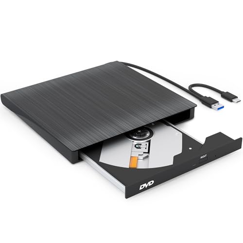 Strex Reproductor de DVD Externo y Grabador - CD/DVD - Plug & Play - Reproductor de DVD USB 3.0 - Adecuado para Windows, Mac y Linux - Unidades ópticas