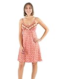  Coline - Robe Courte légère imprimé doré - Couleur : Corail - Taille : L/XL