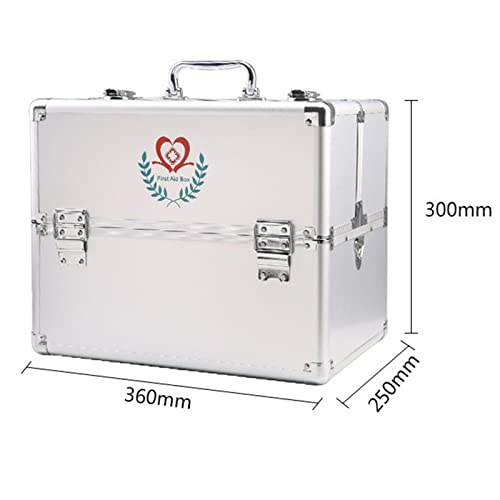 Kit de primeros auxilios portátil con compartimentos con cerradura, almacenamiento multicapa para suministros de emergencia en casa, viajes o trabajo