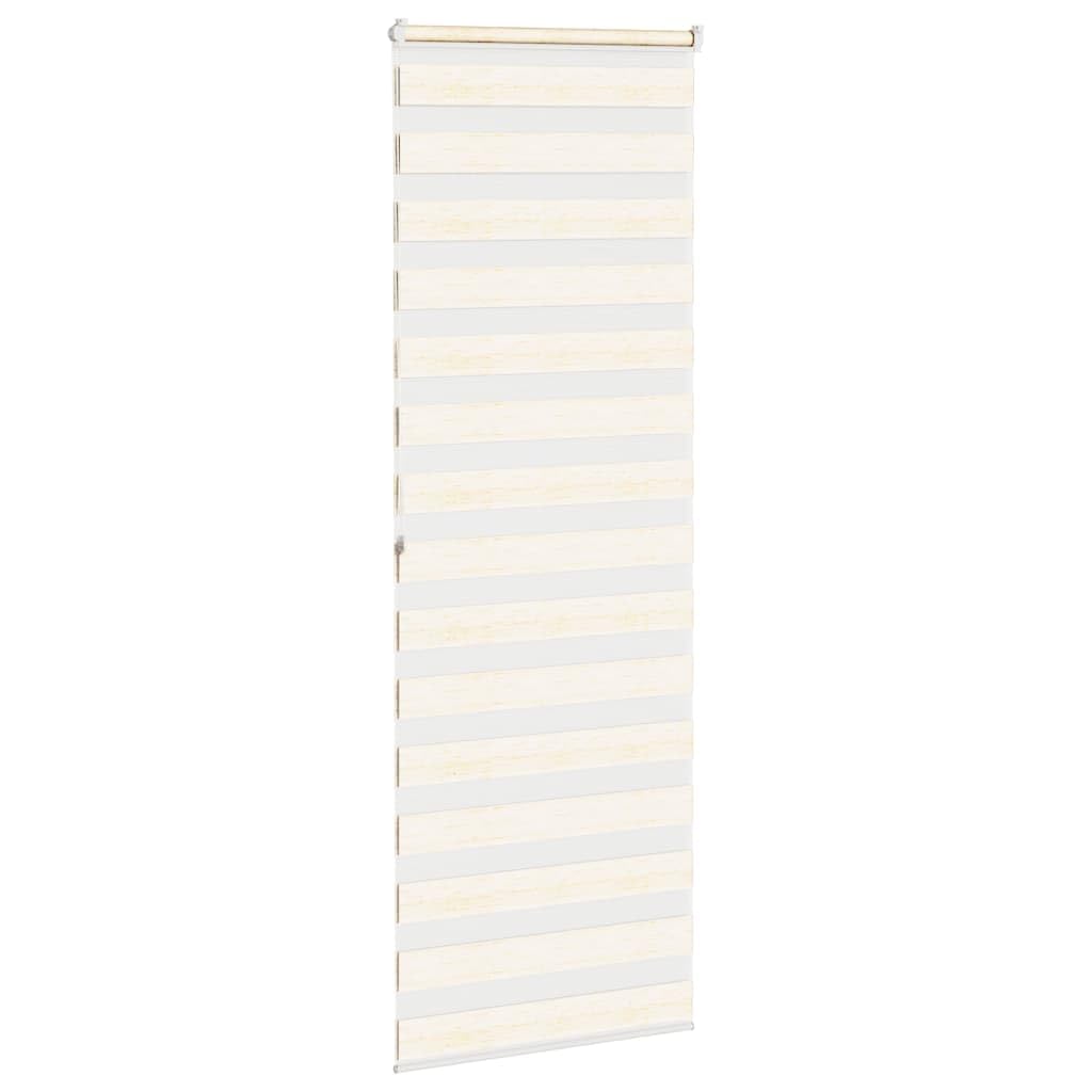 Tenda a rullo zebrata, beige marmo, 75,9 cm, poliestere | Doppio strato traslucido, montaggio senza foratura, catena regolabile, facile da pulire