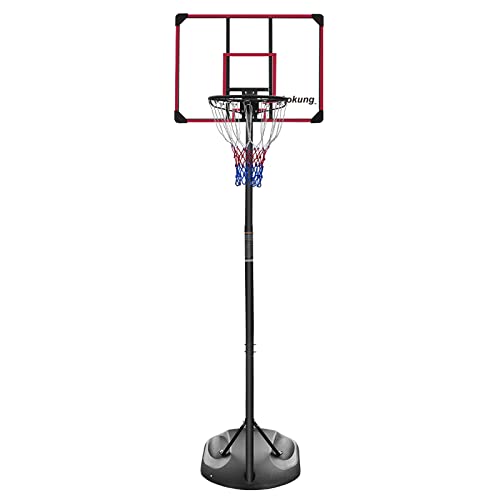 Aokung Teenagers Height Adjustable 7.5-9.2 'Basket 32 ''Backboard Portable Basket System For Indoor & Outdoor Use, Black #TOP6