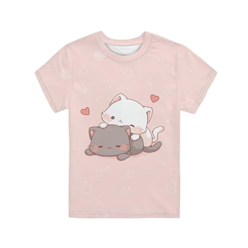 Image of WELLFLYHOM Kids Tshirts Girls Boys Short Sleeve Crewneck Tees Shirts Casual Sport Pullover Tops Size 3-16 Years