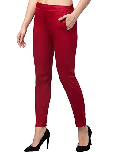 Image of Qute Women's Regular Fit Cotton Blend Casual Trousers (Pack of 1)