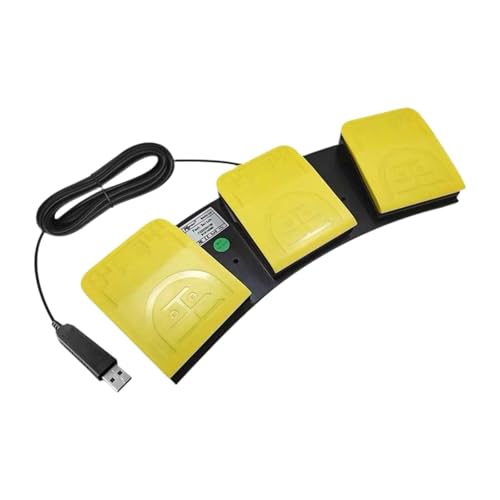 Pédale de commutateur au pied USB Qianly à 3 touches pour clavier et ordinateur jaune