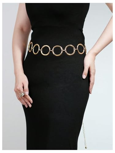 Floerns Women's Metallic Circle Waist Chain Vintage Body Waist Belt for Dress3