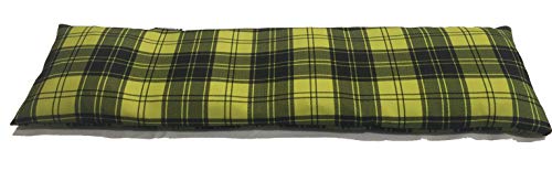 COVERBAGBCN Cuscino Termico Cervicale con Doppia Fodera con Noccioli di Ciliegia  Quadro Tartan Nero E Verde