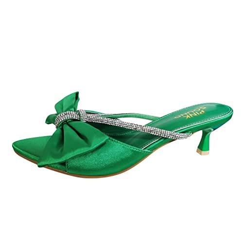 Sandales transparentes vertes pour femme à petits talons en taille 41