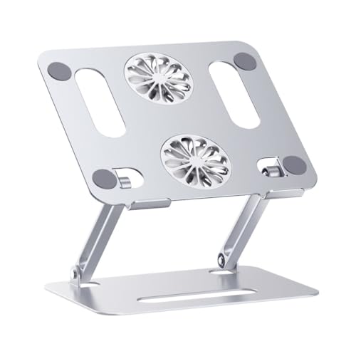 Soporte para laptop con ventilador doble ideal para teletrabajo en verano
