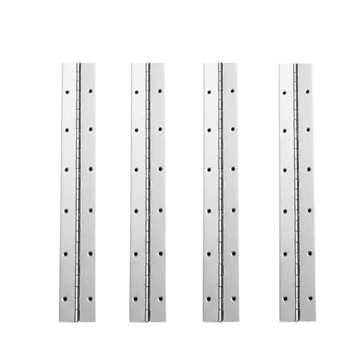 4 Stück Klavierband Scharnier Edelstahl 304 3x30cm Durchgehende Klavierscharniere & Stangenscharniere in Silber für Türen Schränke und Fenster