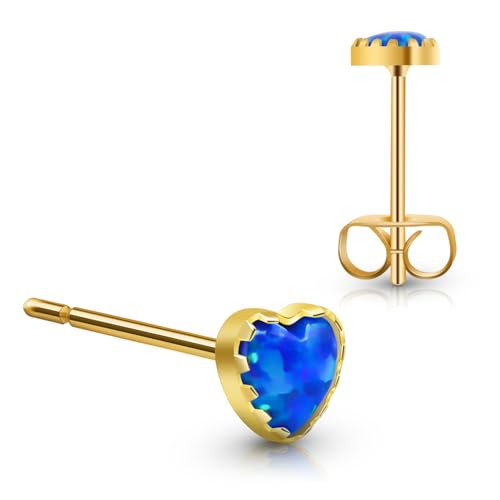 XUU Titanium Heart Stud Earrings for Women